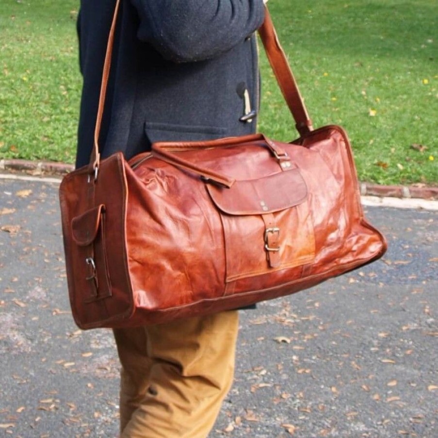 Skin Project Sacs De Voyage En Cuir | Sac De Voyage En Cuir Vintage - Carre - Xxxl